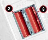 Aerial view of Hangars 2 and 3
